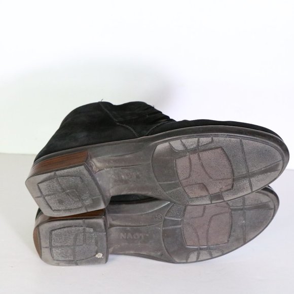 Naot Leveche Ankle Boots Size 39 US 8 Cutout Black Suede Booties Boho Zip Up - Picture 4 of 6